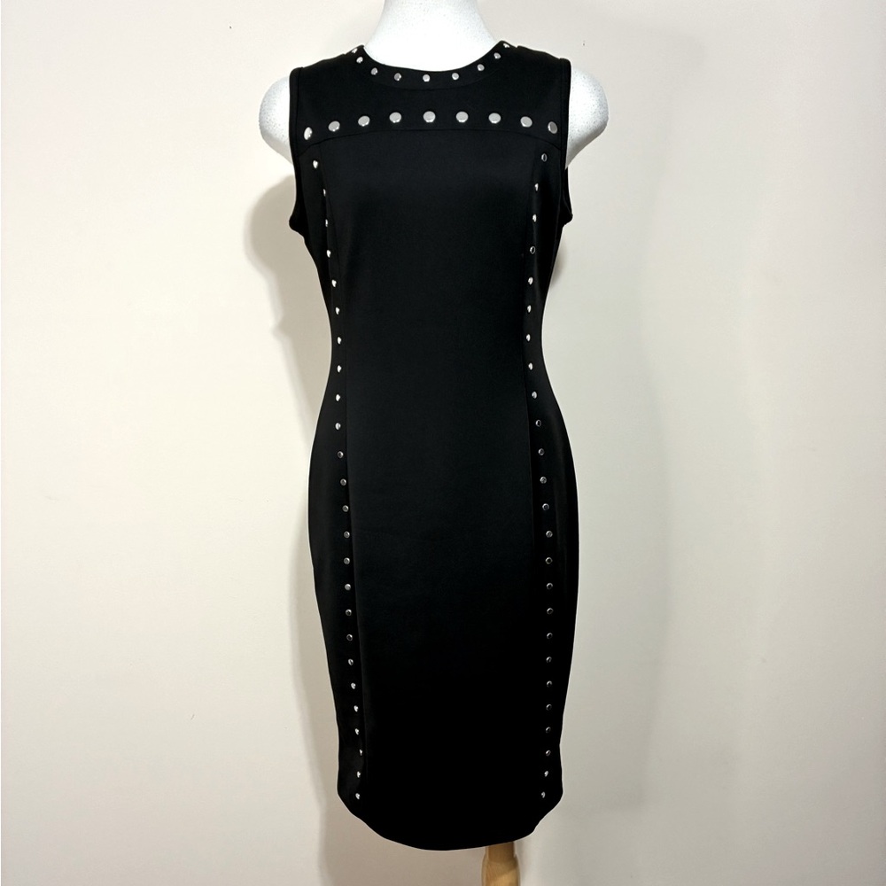 Karl Lagerfeld Black Studded Midi Dress